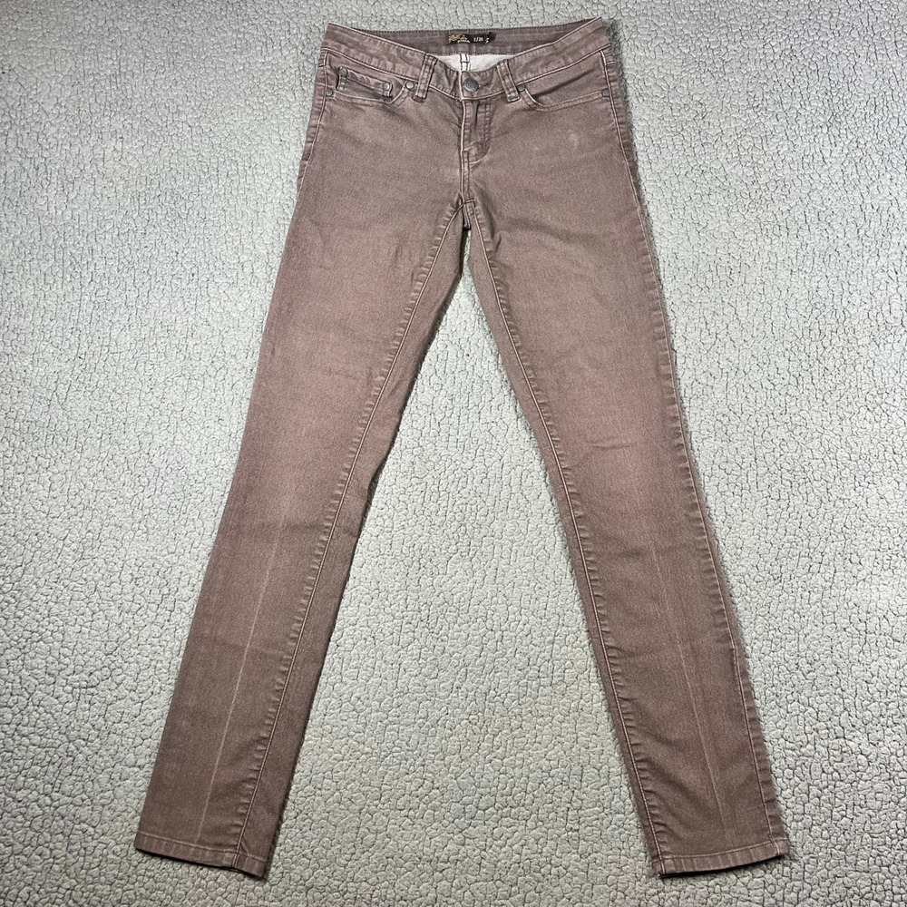 Prana Kara Jeans Womens‎ 2/26 Brown Slim Tapered Leg Stretch Denim Pants 5759